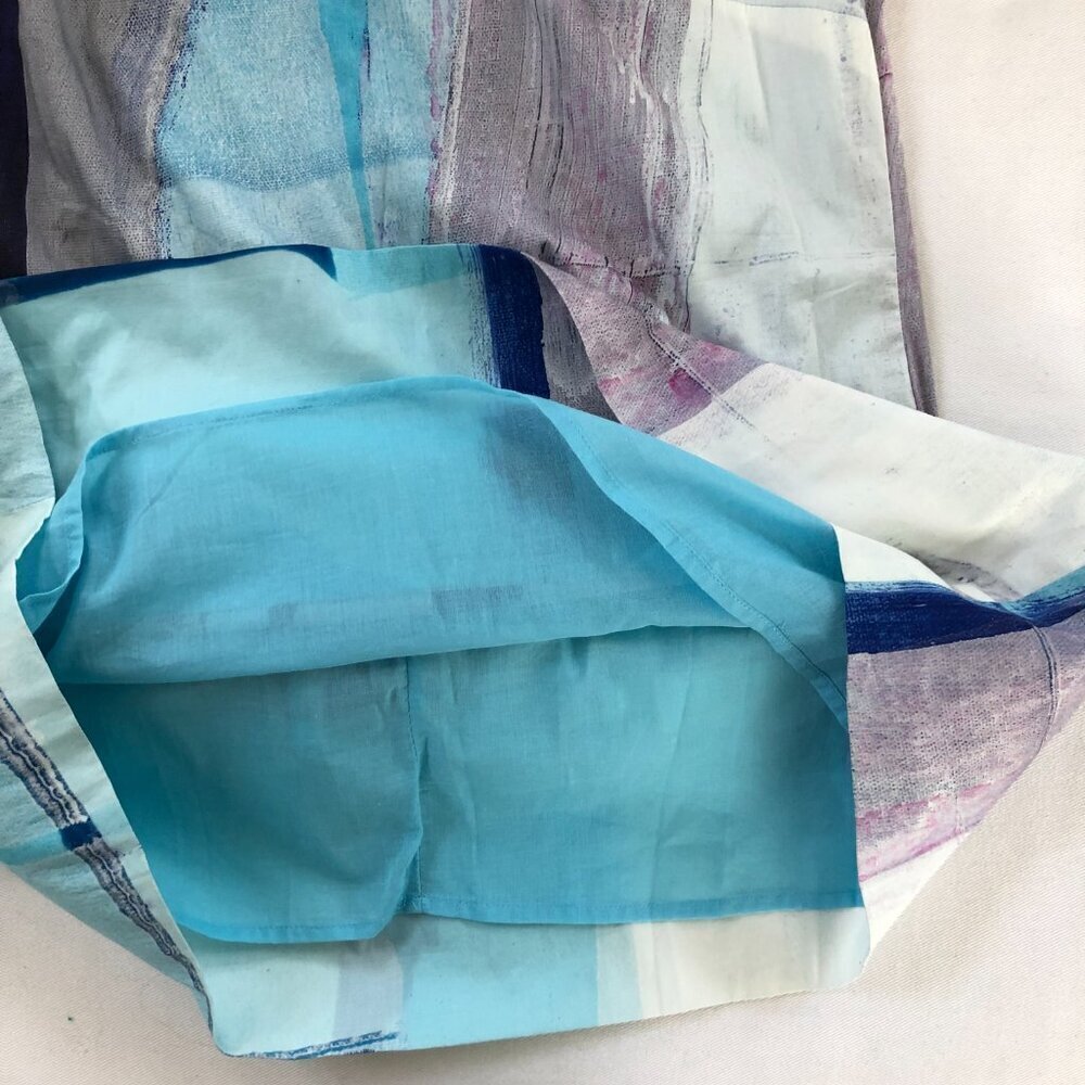 Claire Desjardins Blue Abstract Watercolor Art Print A-Line Dress S/P - Picture 5 of 10